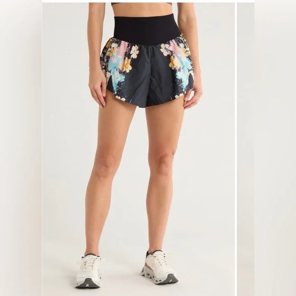: Free People Movement Floral Running Shorts | High Rise 5” - Picture 3 of 3
